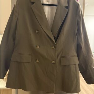 H&M Khaki Double-Breasted Women's Blazer